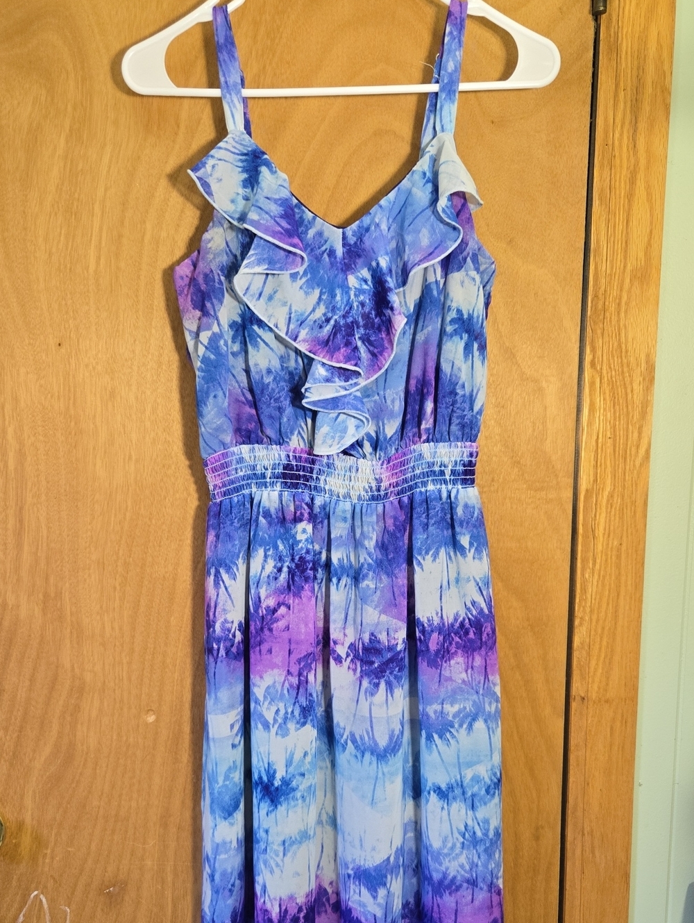 Faded Glory Blue and Purple Tie-Dye Maxi Dress